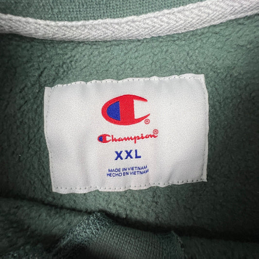 Champion Sweatshirt Men XXL Green Reverse Weave Big Logo Crewneck Pullover Sport