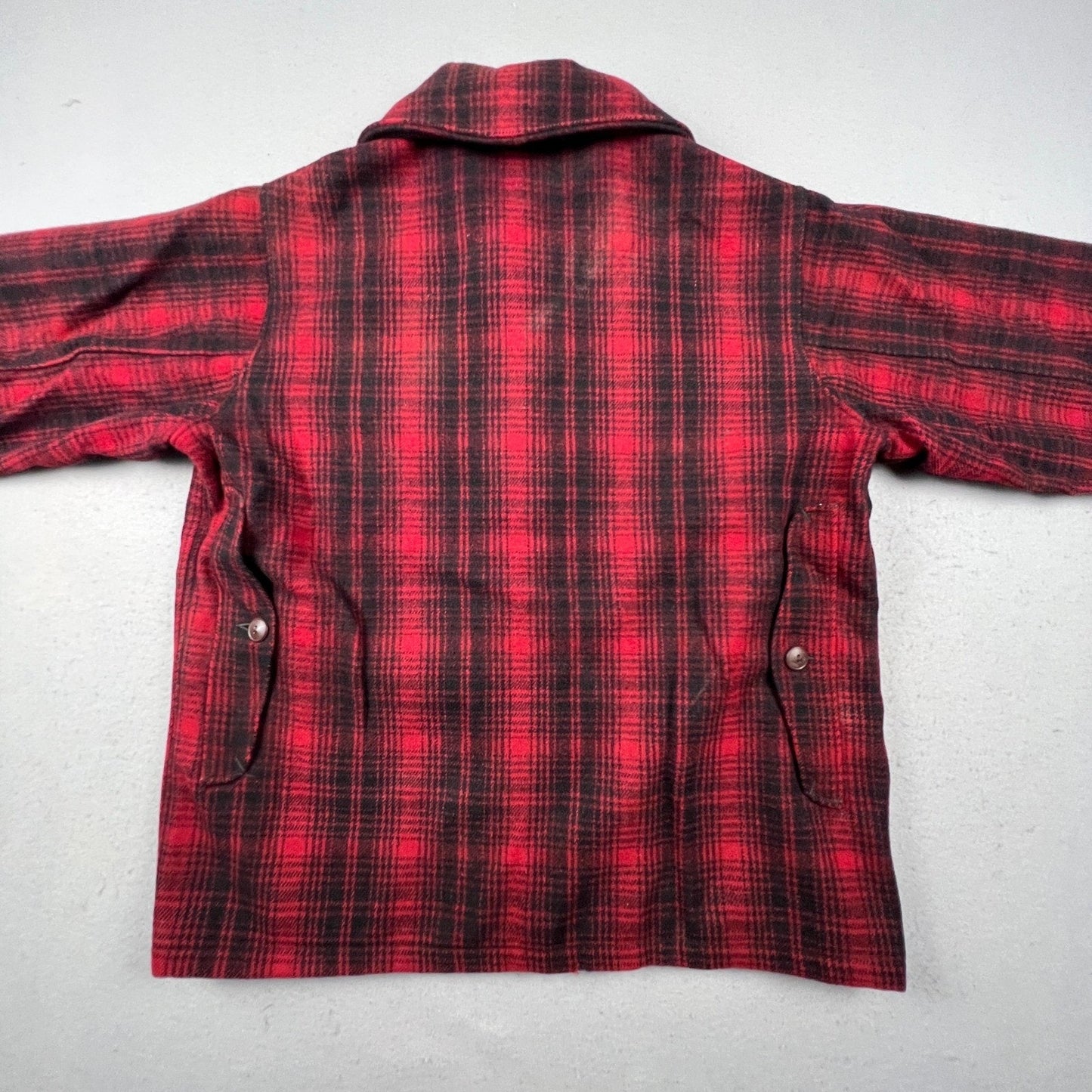 Vintage Woolrich Wool Plaid Hunting Jacket Mens 46 Red Mackinaw Coat Outdoor