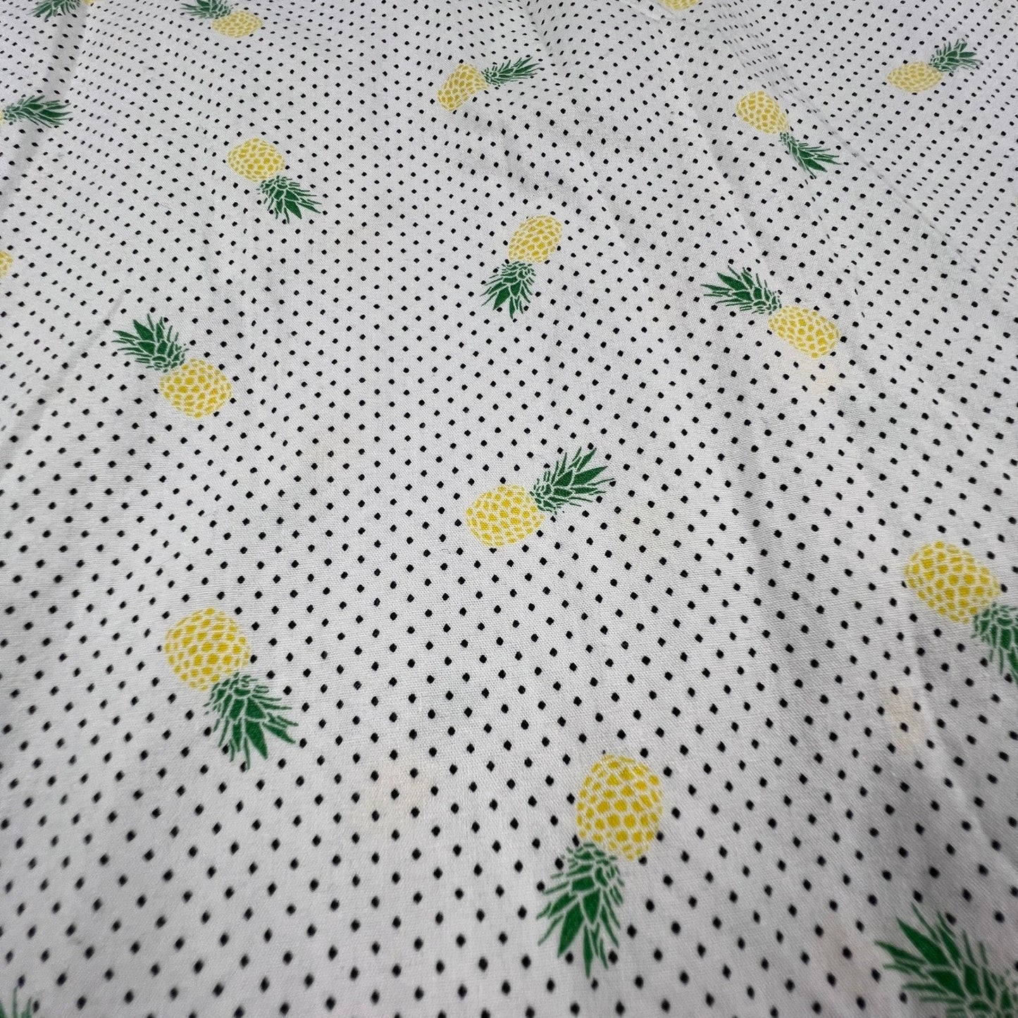 Tropical Button Down Shirt Mens 3XL Tall Pineapple Polka Dot Casual Apt. 9