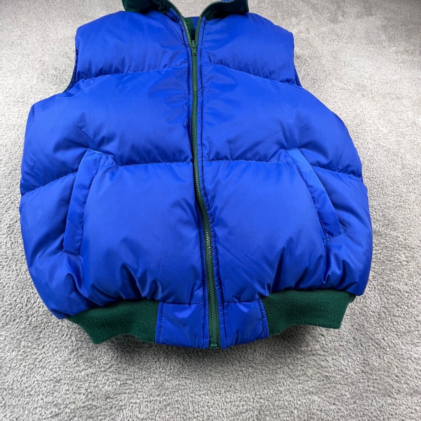 Outdoor Exchange Reversible Puffer Vest Mens XL Green Blue Down Gorpcore Hiking