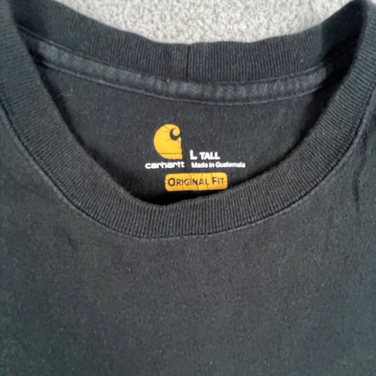 Carhartt Pocket T-Shirt Mens Large Tall Black Original Fit Workwear Tee K87