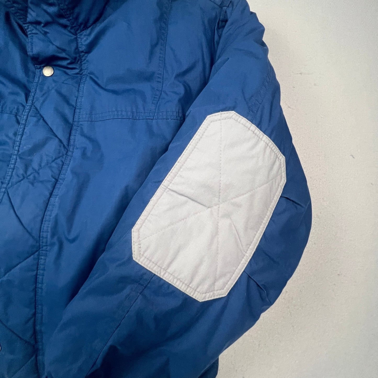 Members Only Down Puffer Jacket Mens XL Blue Vintage 80s Elbow Patches Ski Coat
