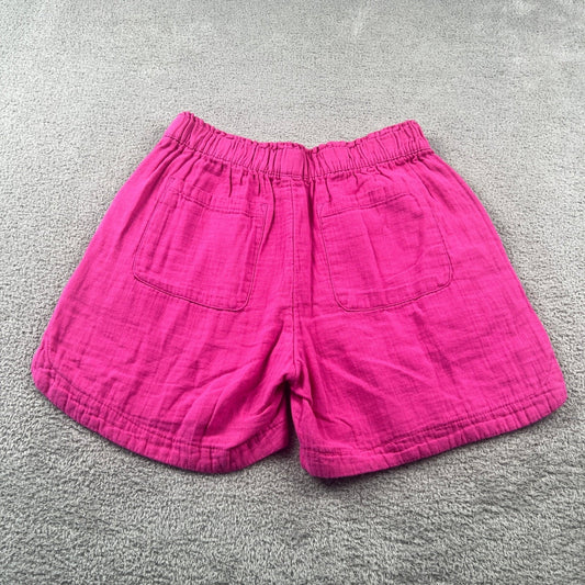 100% Cotton Gauze Elastic Waist Shorts Womens Fuchsia Size S Small Old Navy