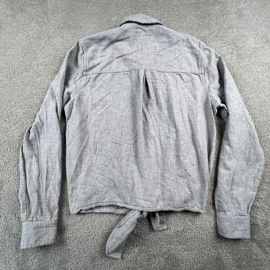 Madewell Cotton Shirt Womens Small Gray Button Up Long Sleeve Casual Minimalist