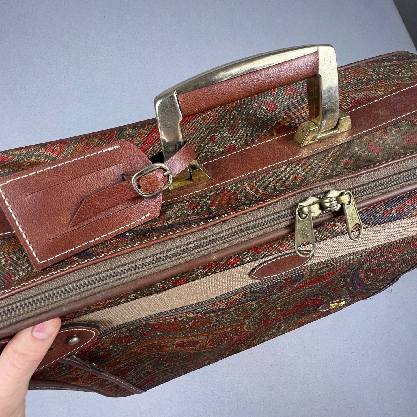 VTG DVF Diane von Furstenberg Suitcase Unisex Large Brown Paisley Carry On Bag