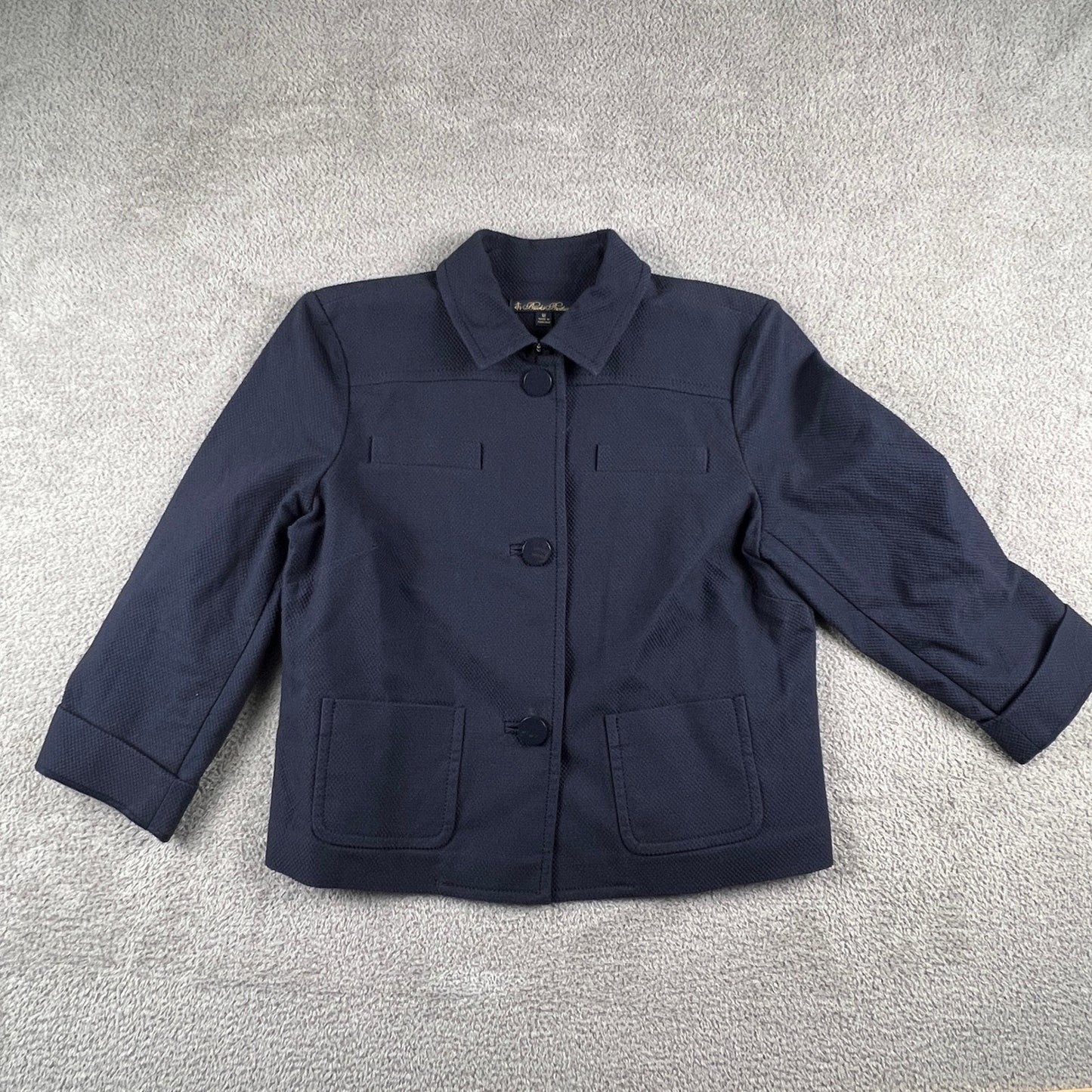 Brooks Brothers Cotton Jacket 12 Honeycomb Piqué Career Classic Chic Preppy