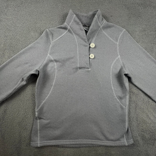 The North Face Pullover Sweater Women's Large Grey Fleece Button