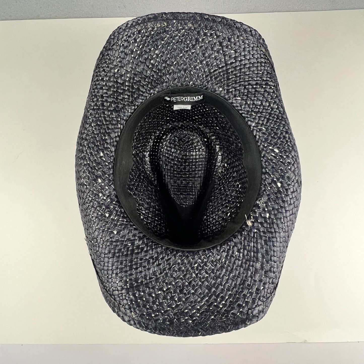 Peter Grimm Cowboy Hat Unisex OS Black Woven Straw Studded Band Western Festival