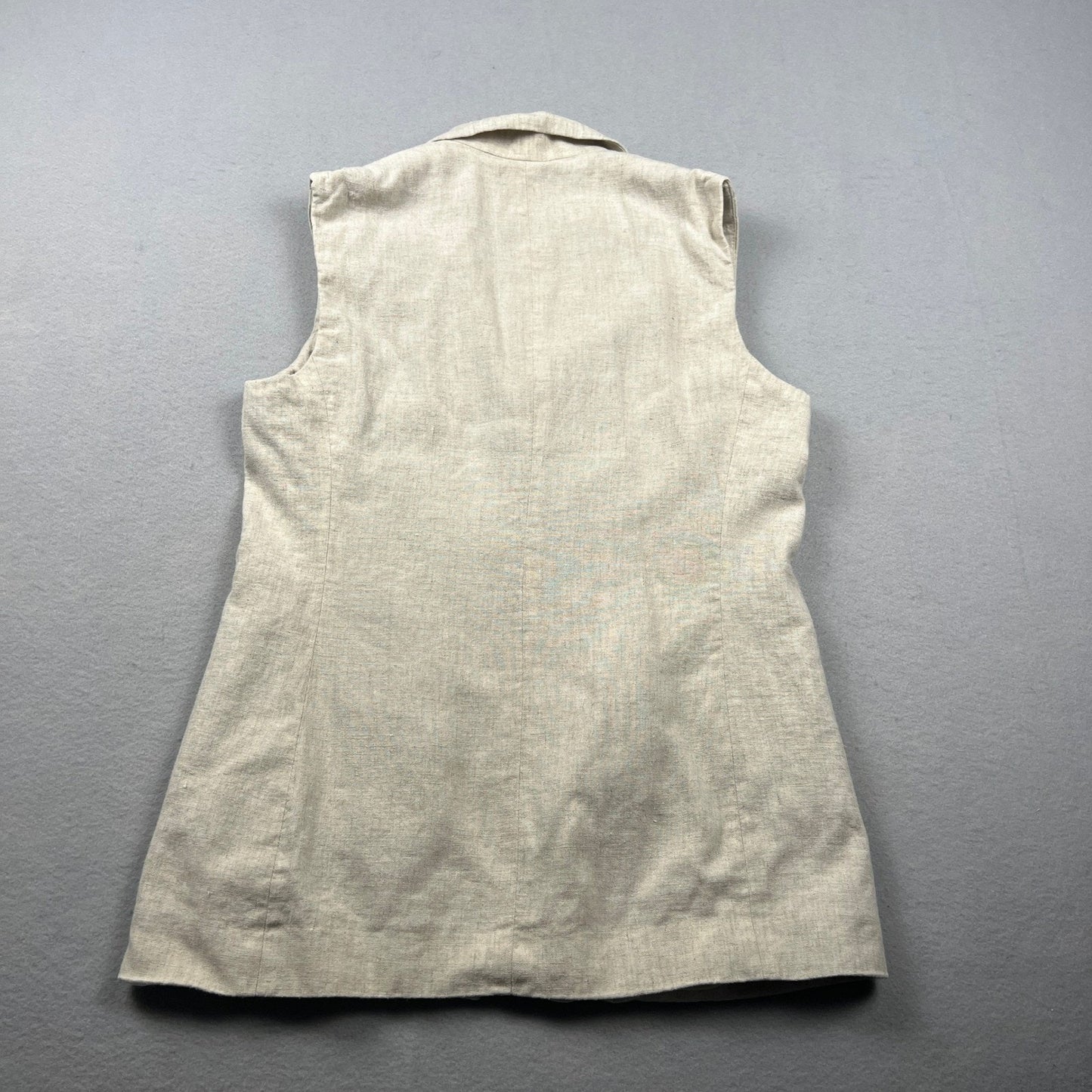 The Limited Vest Womens Large Beige Linen Blend Tailored Neutral Chic Academia