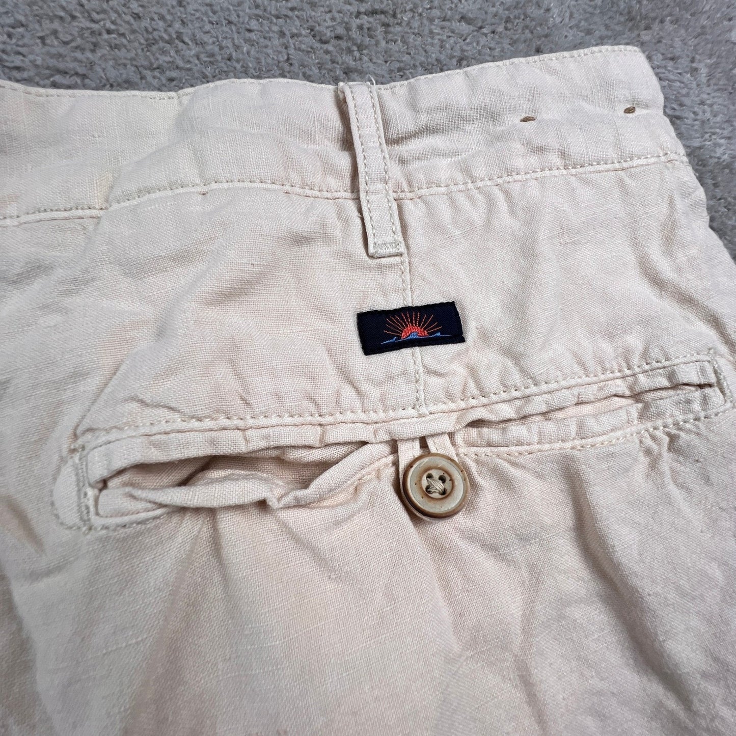 Faherty Shorts Men 38 Beige Linen Blend Casual Summer Beach Coastal Preppy