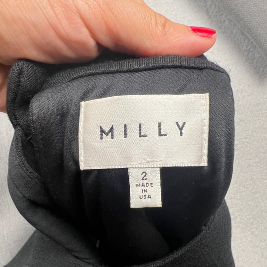 Milly Mini Dress Womens 2 Feather Black Halter Sleeveless Cocktail Party Glam