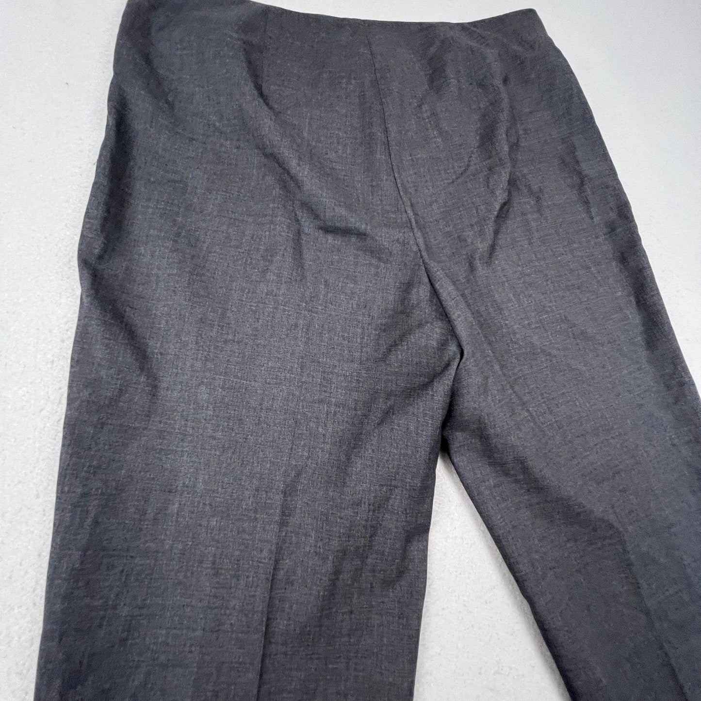 Brooks Brothers Dress Pants Womens 10 Grey Tollegno 1900 Wool Side Zip Split Hem