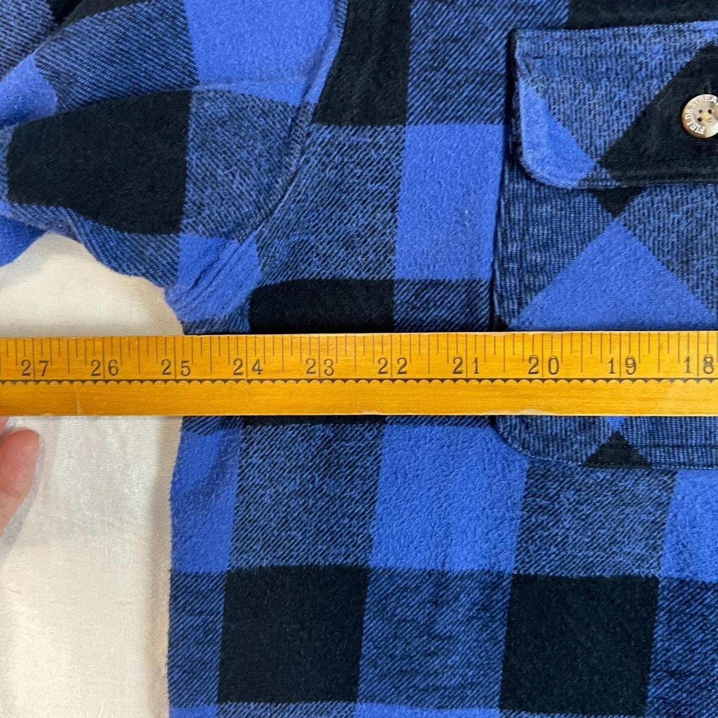 Field & Stream Shirt Men's XXL Flannel Plaid Long Sleeve Button Up Blue Black