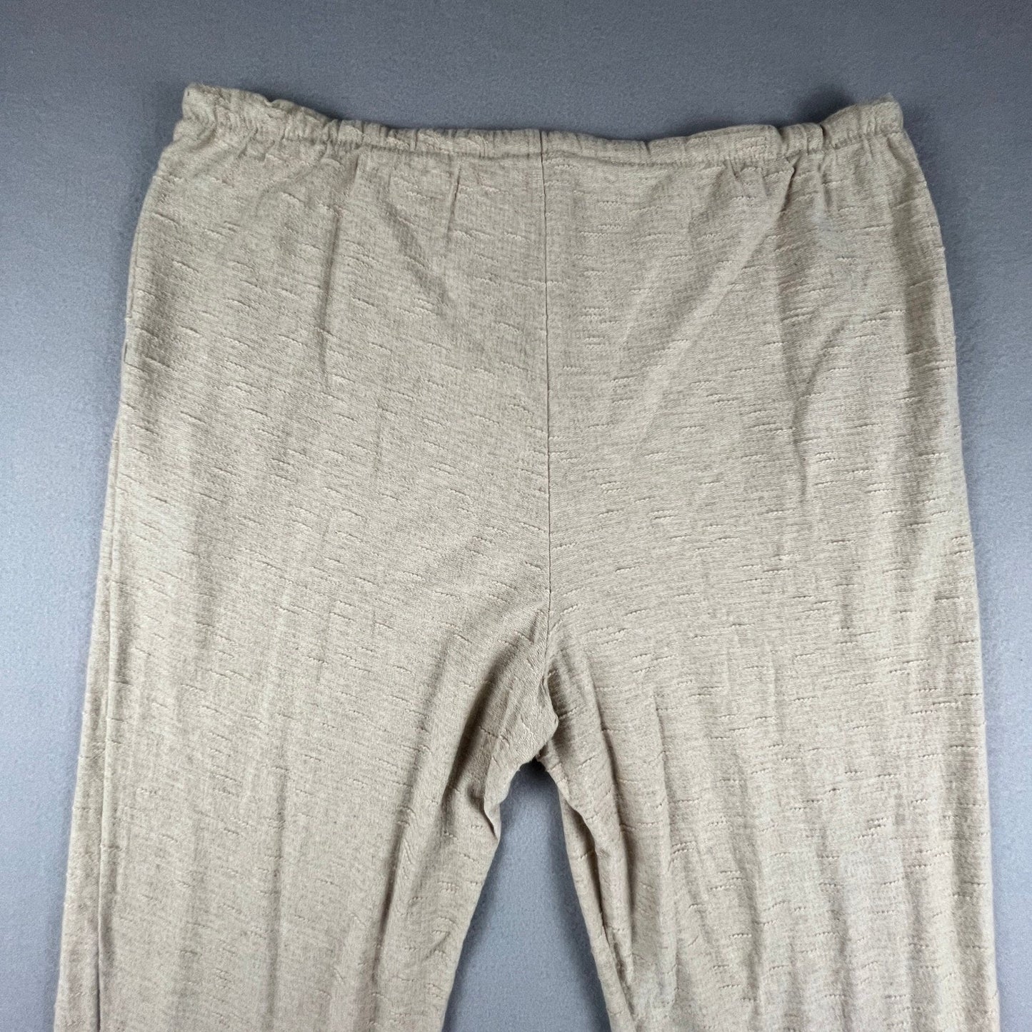 Linen Pants Womens Large Beige Cotton Ramie Drawstring Lounge Casual Summer