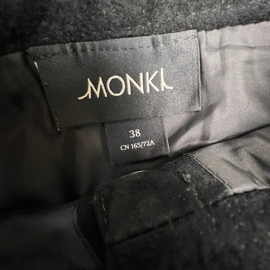 VTG 70s Inspired Monki Suede Mini Skirt 38 Black Genuine Leather Edgy Academia