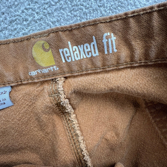 Carhartt Carpenter Pants Mens 42x32 Brown Relaxed Fit Workwear Canvas Utility