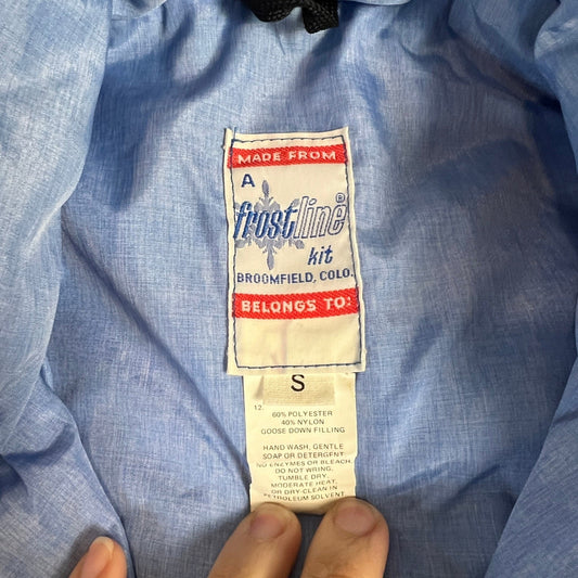 Vintage Frostline Puffer Vest Womens S Blue Floral Western Yoke