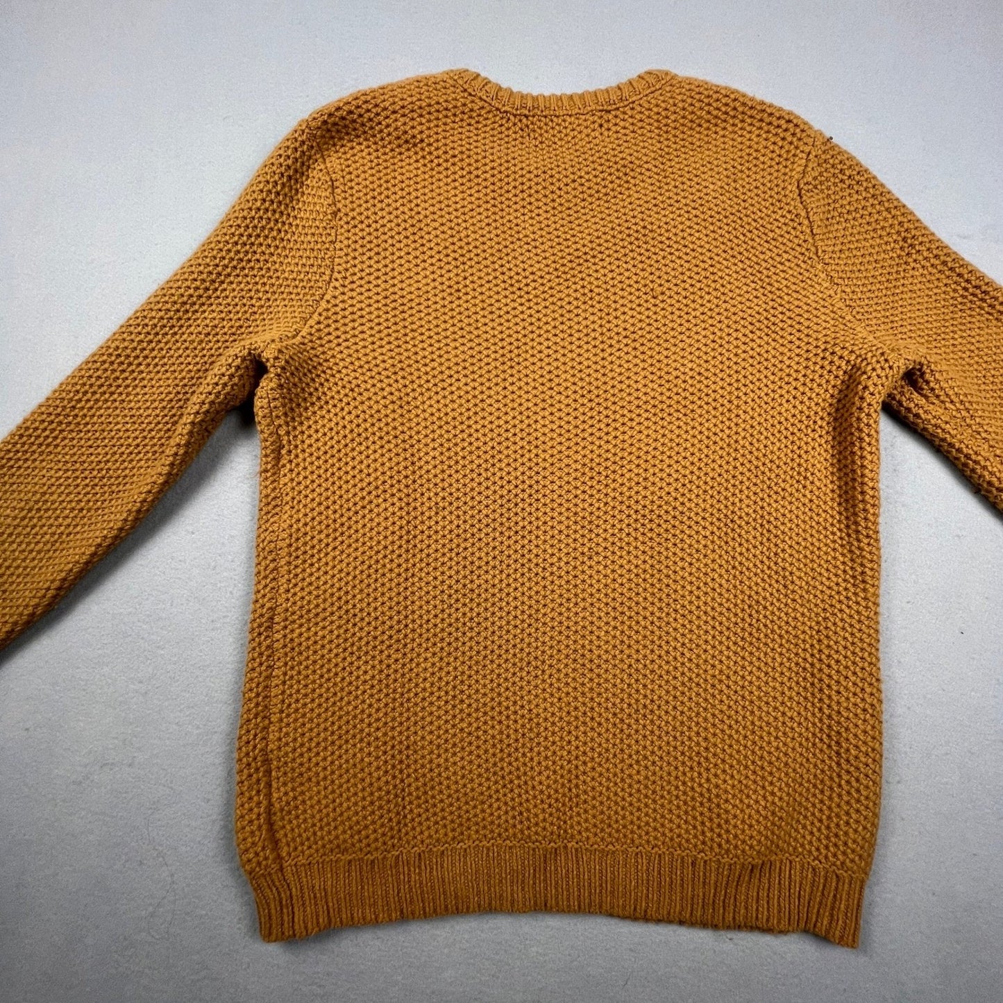 Outerknown Sweater Mens M Mustard Yellow Wool Organic Cotton Waffle Knit Coastal
