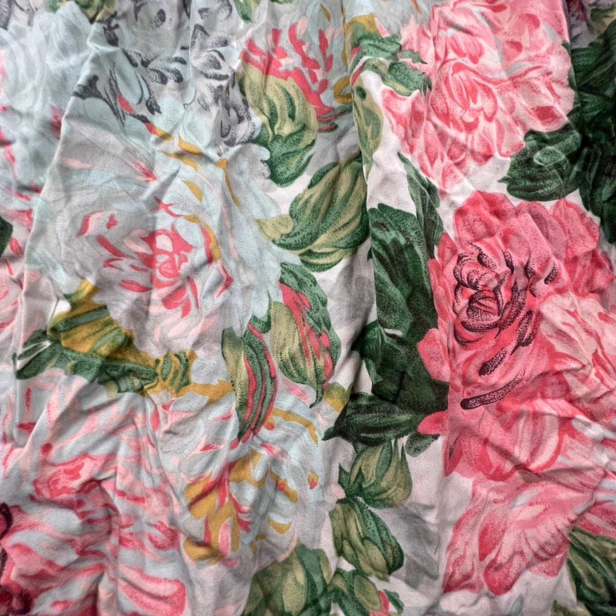 JH Collectibles Floral Midi Skirt Womens 6 Pink Rose Pleated Vintage ILGWU USA