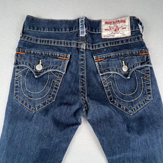 True Religion Skinny Jeans Womens 25 Dark Wash Low Rise Horseshoe Y2K Denim