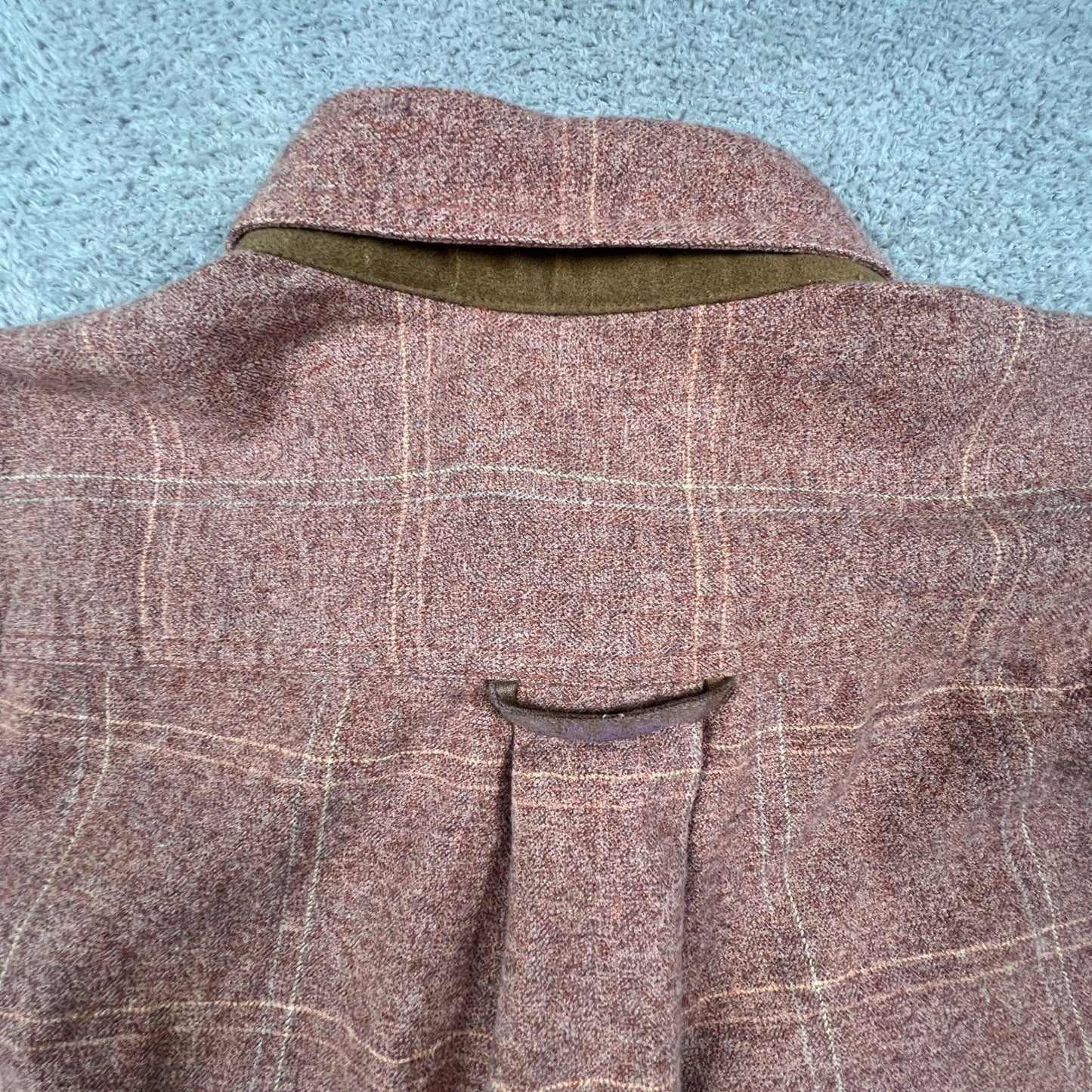 VTG Orvis Flannel Shirt Men Medium Rust Orange Plaid Elbow Patch Outdoor Rugged