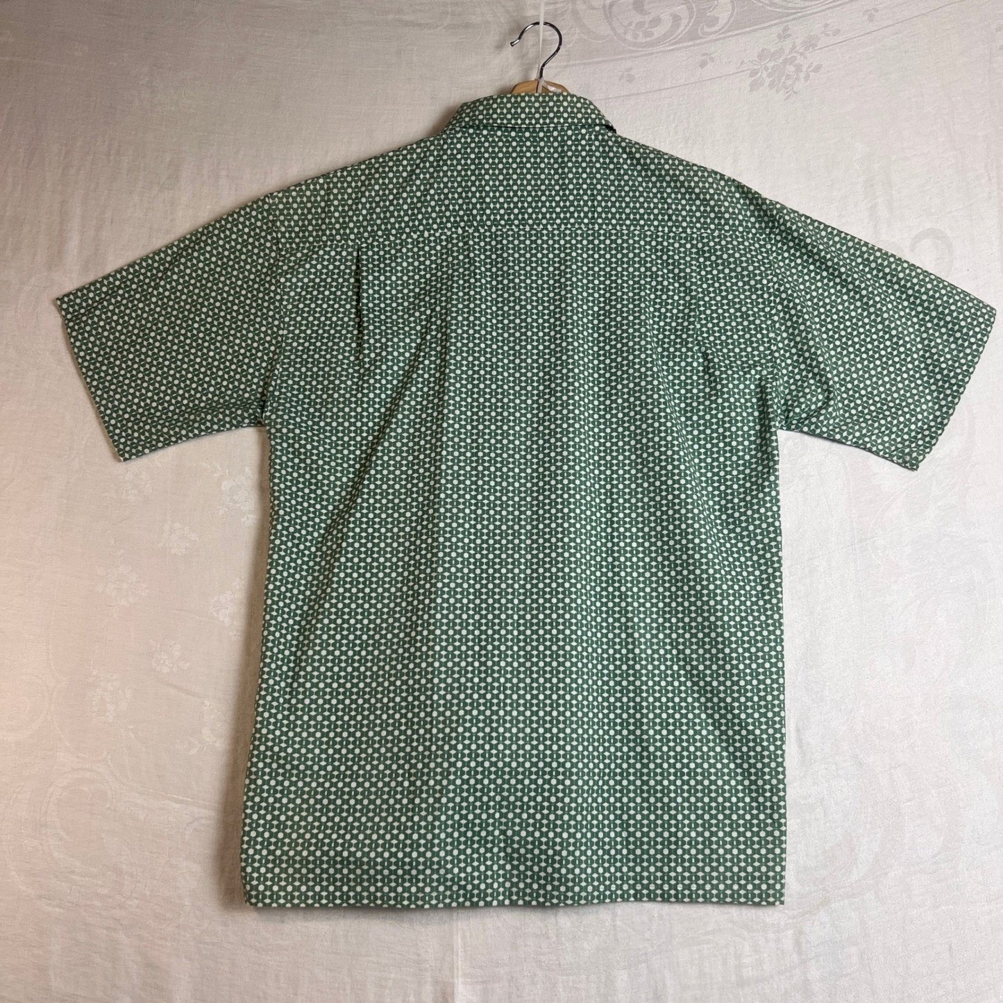 PRIMAL URGE Shirt Mens Extra Large Green Geometric Short Sleeve Button Up Shirt