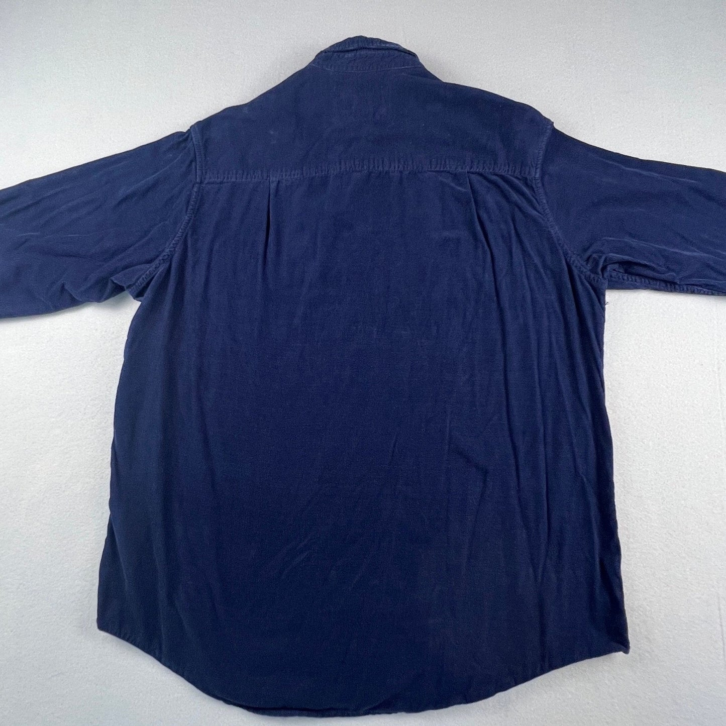 Club Room Corduroy Shirt Mens L Navy Blue Button Down Long Sleeve Casual Classic