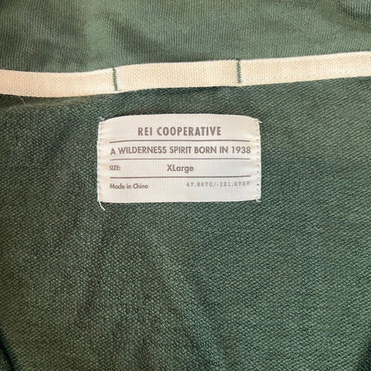 REI Cooperative Men's Green Quarter Zip Pullover Sweatshirt XLarge