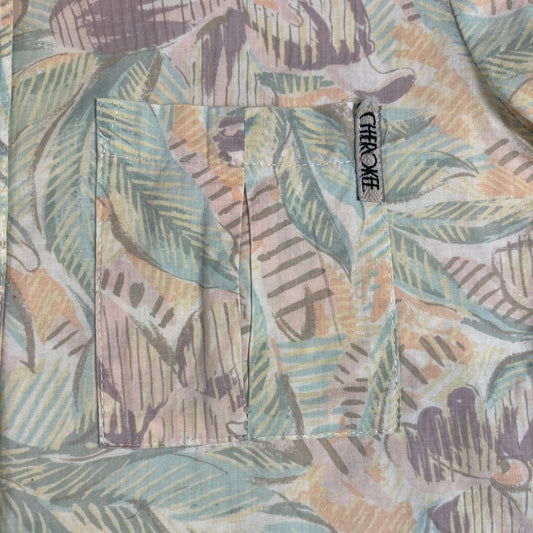 Vintage Cherokee Floral 90's Button-up Shirt Women's Pastel Size S Petites USA