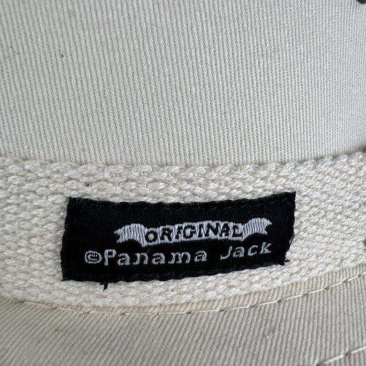 Panama Jack Safari Hat Mens Large Cream Cotton Canvas Outdoor Hiking Outback Sun