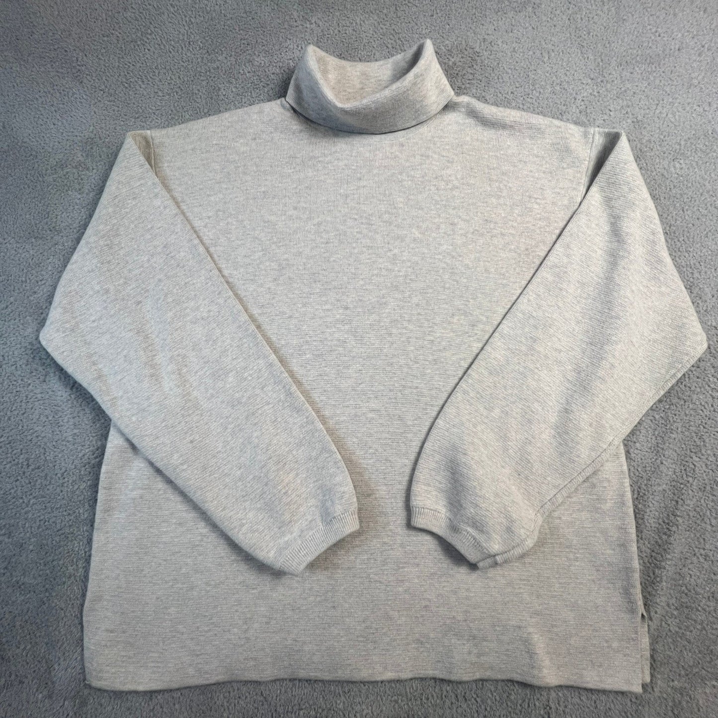 Turtleneck Sweater Mens Large WYM Lidnm GrayTextured Minimalist Knit Japanese