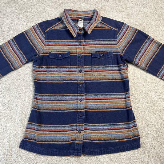Patagonia Organic Cotton Striped Flannel Shirt Women's Size 6
