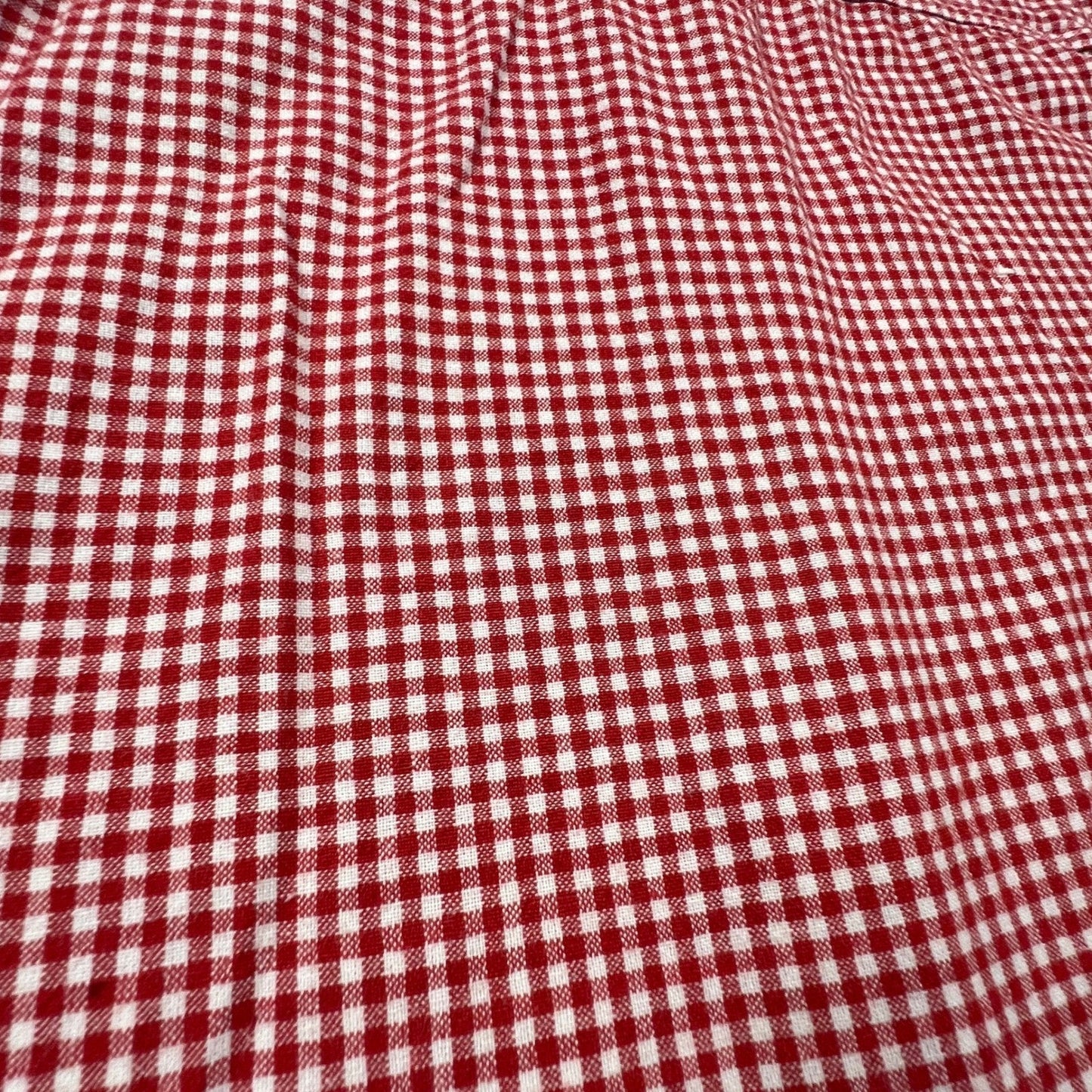 Bobbie Brooks Nautical Embroidery Shirt Women L Red Gingham Denim Coastal Granny