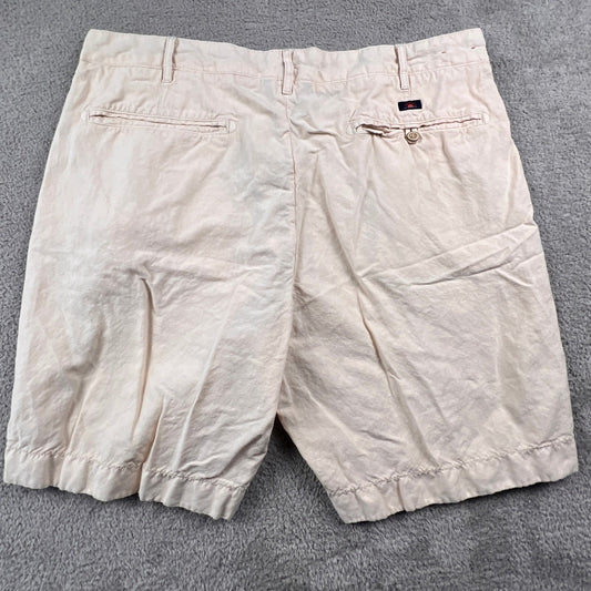 Faherty Shorts Men 38 Beige Linen Blend Casual Summer Beach Coastal Preppy