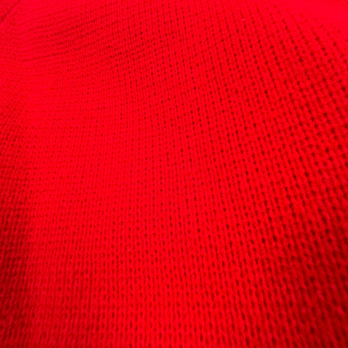 Hand Loomed Knit Blazer Women M Red Vintage Full Fashioned Acrylic Cardigan Coat