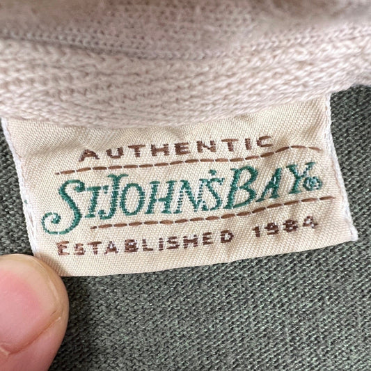 VTG St Johns Bay Rugby Shirt Mens 2XLT Long Sleeve Striped Cotton Blend Casual
