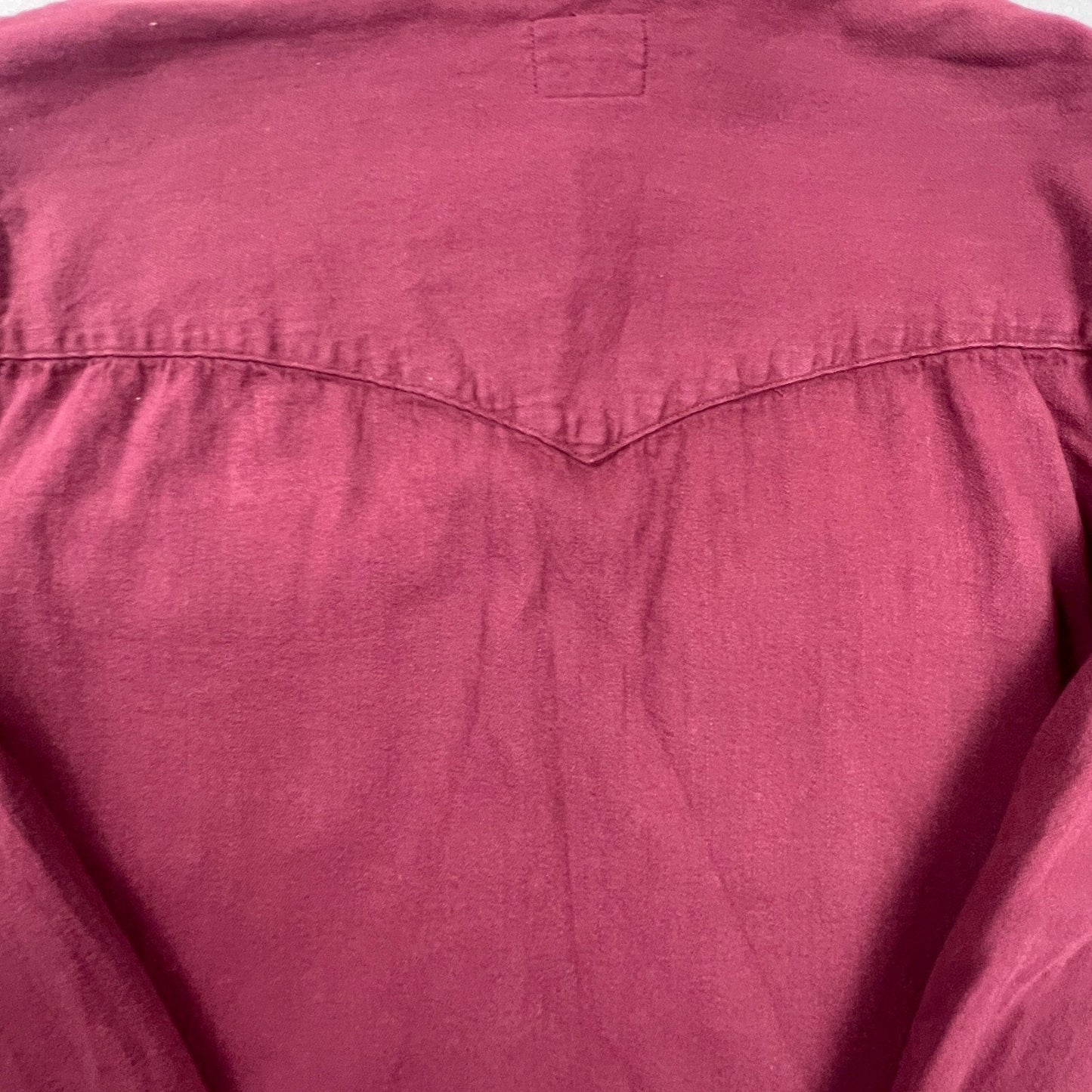 Levi's Western Shirt Mens XXL Burgundy Pearl Snap Twill Long Sleeve Cowboy