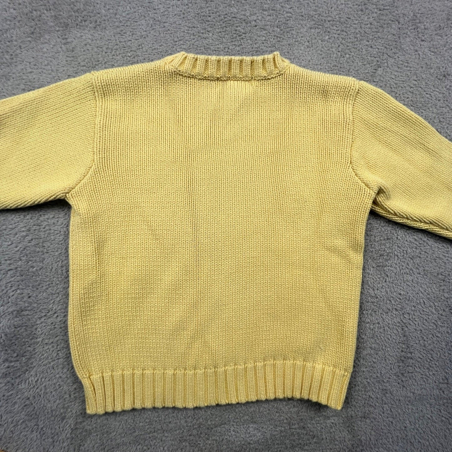 Polo Ralph Lauren Sweater Kids M Yellow Cotton Knit Crewneck Preppy Classic