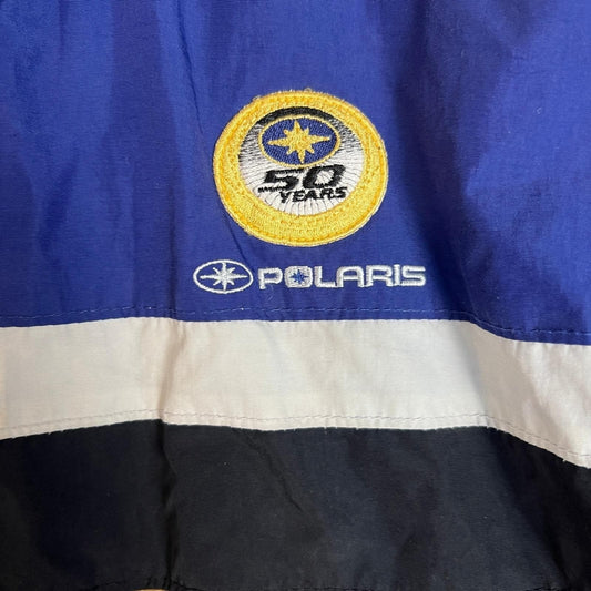 Vintage Polaris Snowmobile Jacket Men's Extra Large Blue Bomber Racing Team Coat