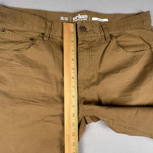 Urban Pipeline Straight Leg Pants Mens 36x30 Brown 5-Pocket Casual Work Chino