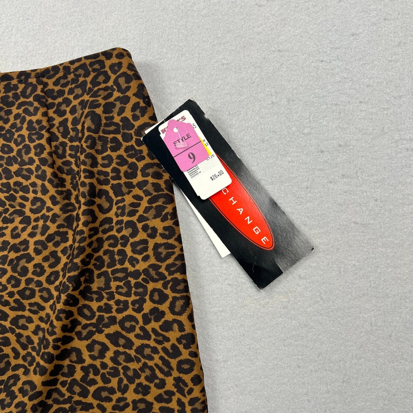 Vtg 90s Y2K Exact Change Mini Skirt Women 9 Brown Leopard Print Stretch A-Line