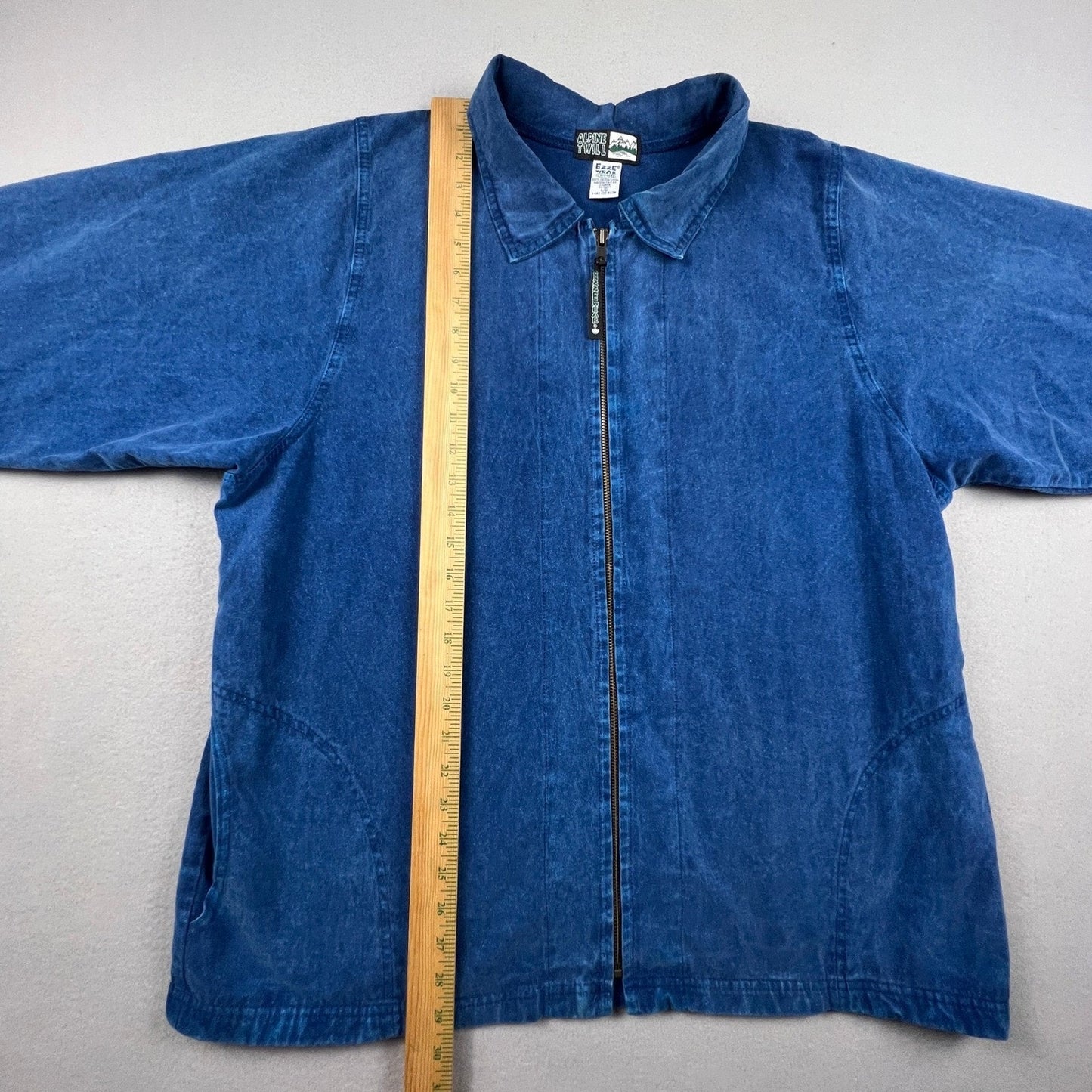 Vintage Ezze Wear Alpine Twill Jacket Large Blue Cotton Full Zip Workwear Coat