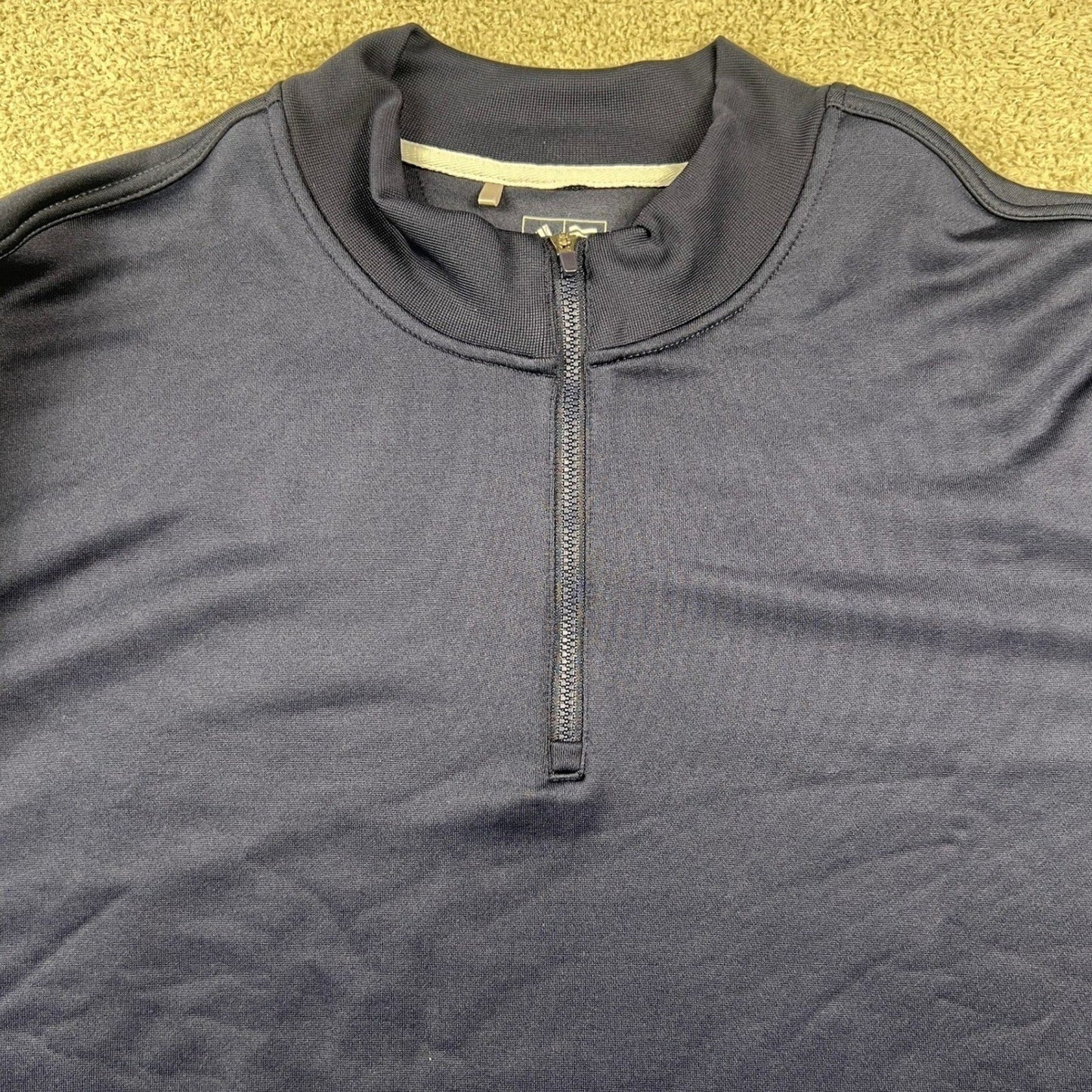 Adidas Quarter Zip Pullover Mens XL Navy Blue Excellent 3 Stripe Performance