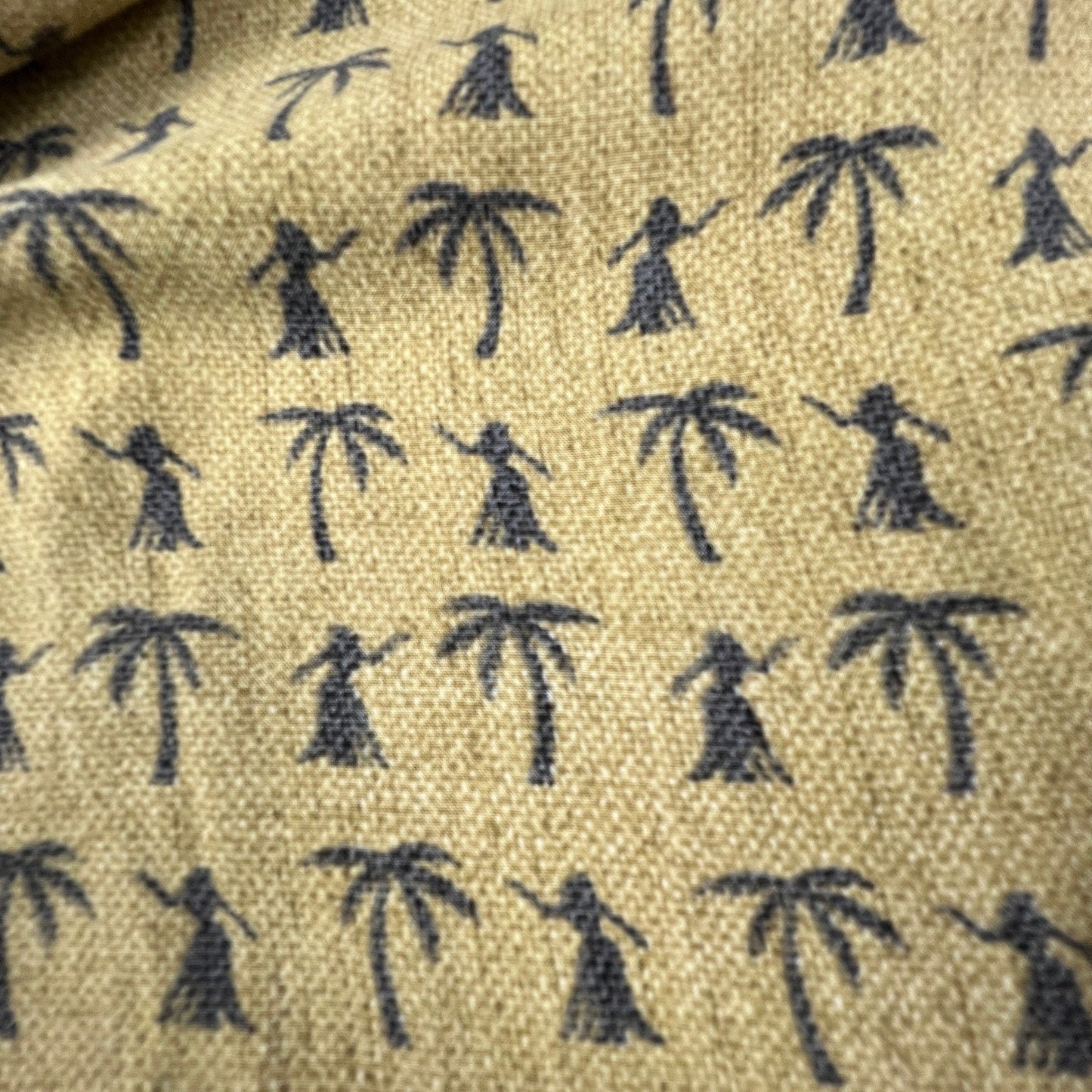 VTG Reyn Spooner Hawaiian Shirt Mens XL Yellow Hula Palm Tree Spun Aloha Top