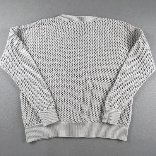 100% Cotton Gap Textured Knit Sweater XL Pullover Casual Coastal Boho Classic
