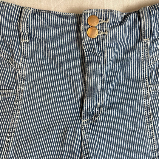 Vintage Style Railroad Stripe Denim Shorts High Waist Size 14 Universal Thread