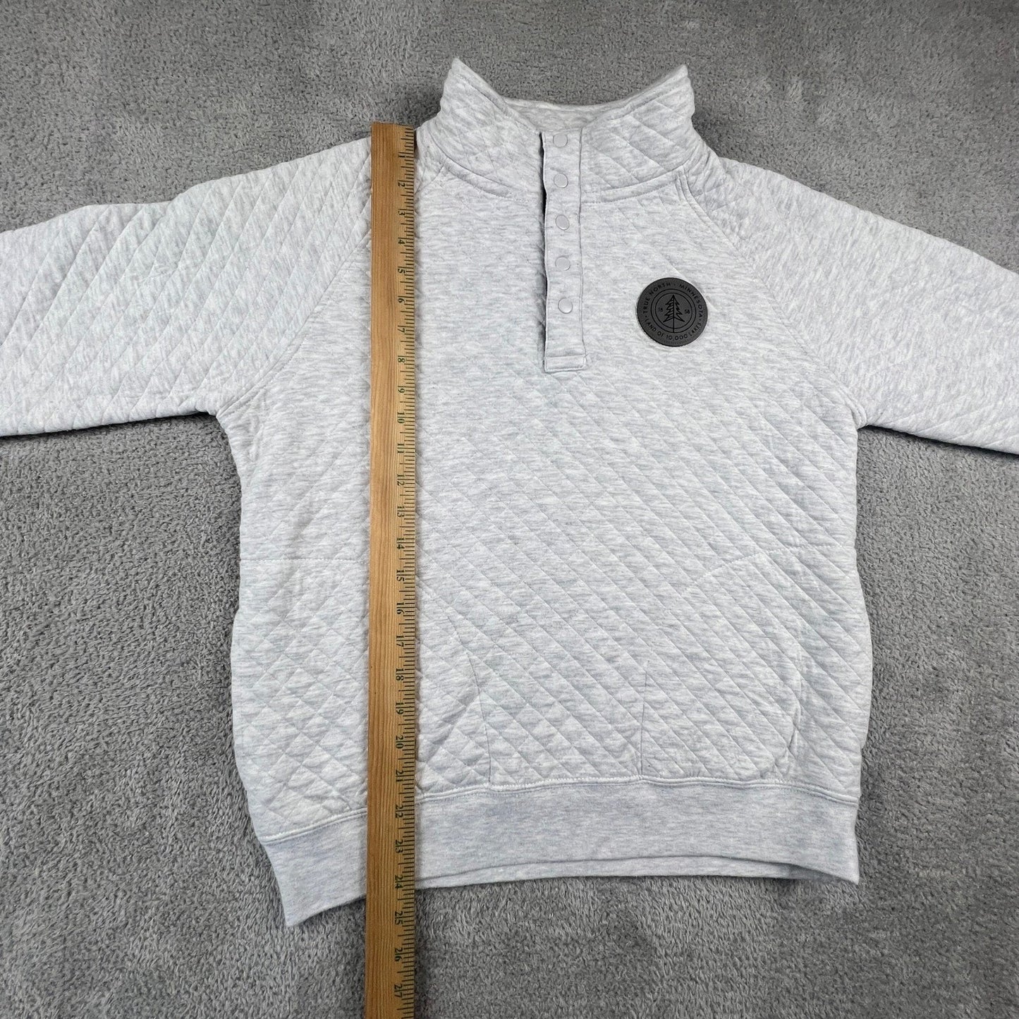 Blue 84 Quilted Pullover Mens Small Grey Minnesota True North Snap Sweatshirt