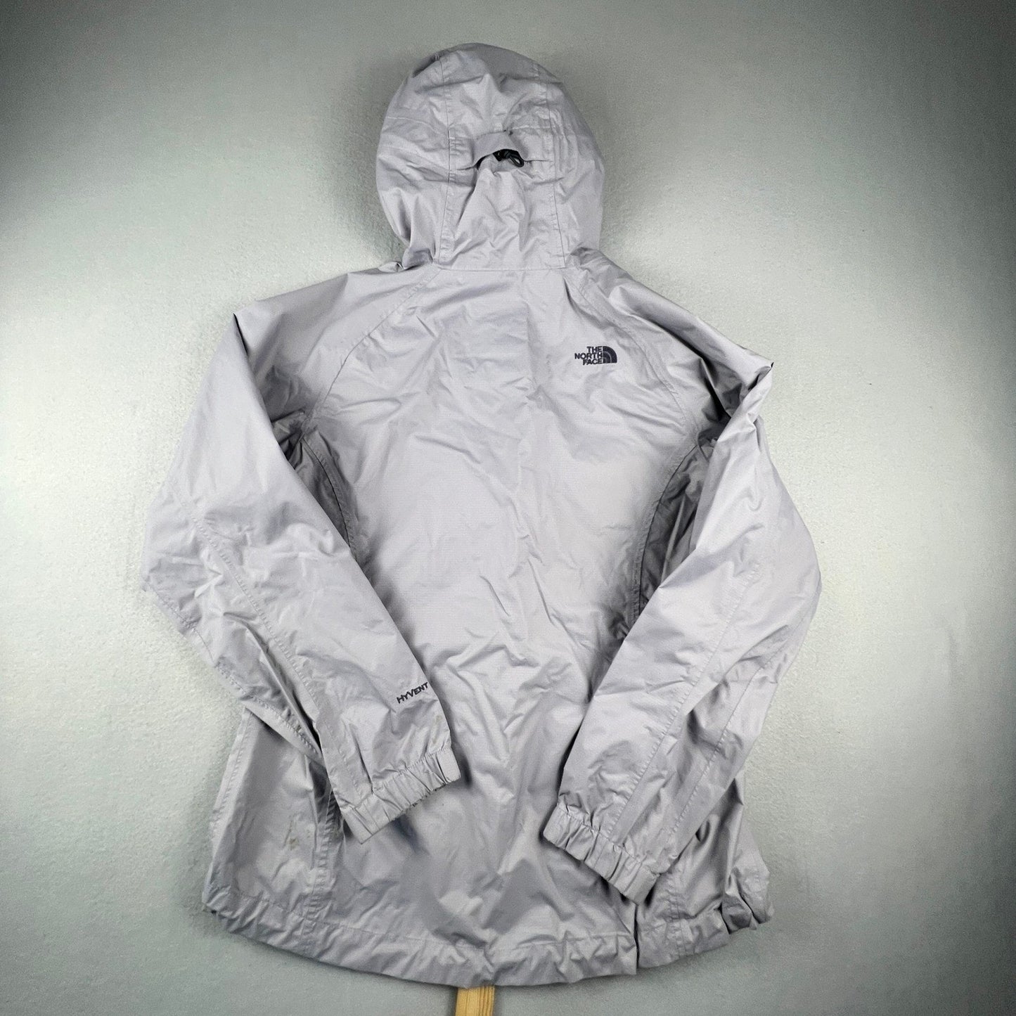 The North Face HyVent Rain Jacket Womens L Hooded Ripstop Windbreaker Hike
