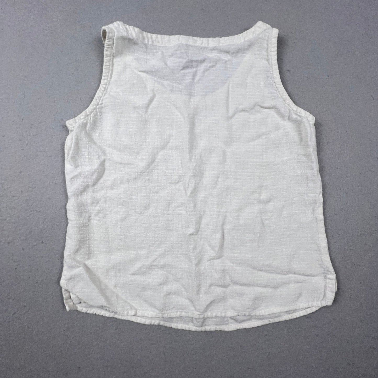 Eileen Fisher Tank Top Womens PS White Linen Blend Sleeveless Slub Shell