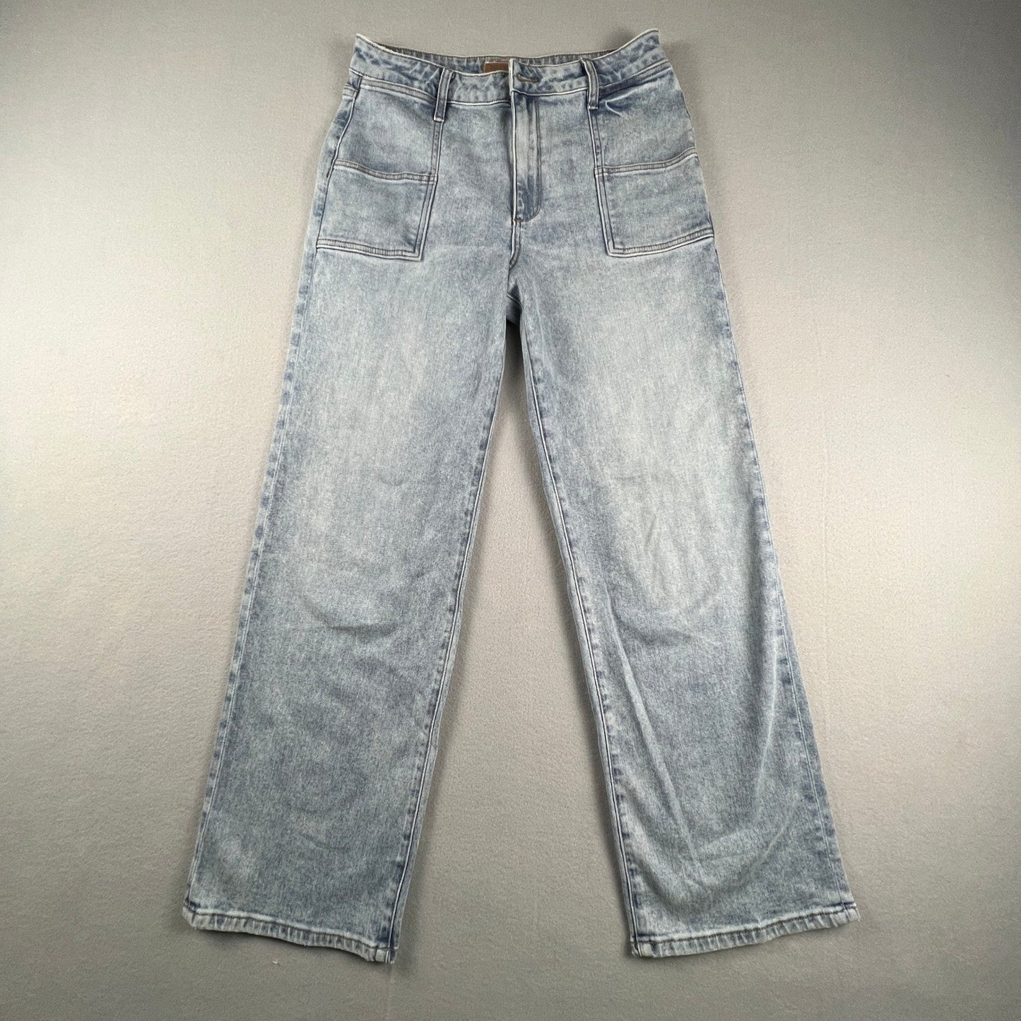 Kut from the Kloth Sienna Wide Leg Jeans Women 10 High Rise Patch Pocket